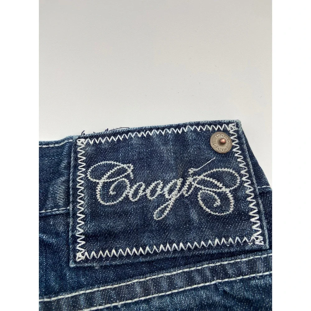 Coogi Jean Shorts Blue Baggy Denim Embroidered Y2K Hip Hop W36 Streetwear